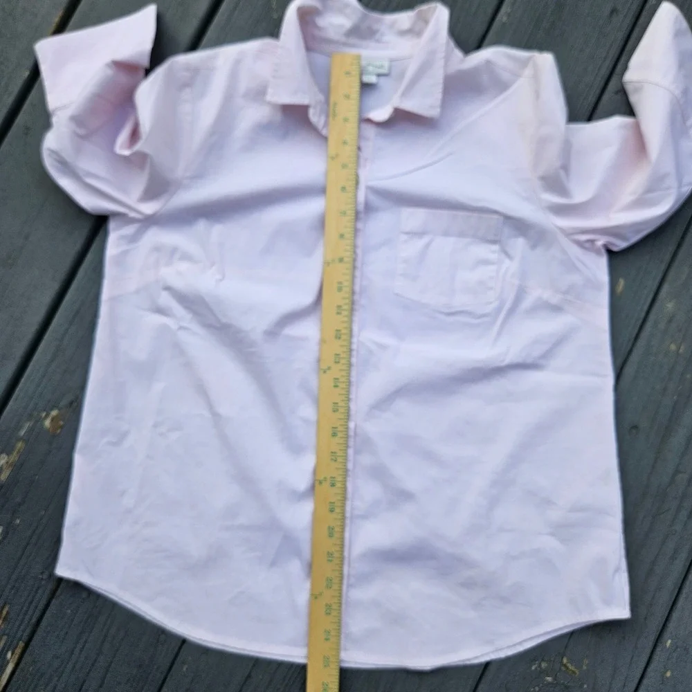 J. Jill White Shirt Collection Soft Pink Button-Up 3/4 Sleeve Womens Medium - Picture 8 of 9
